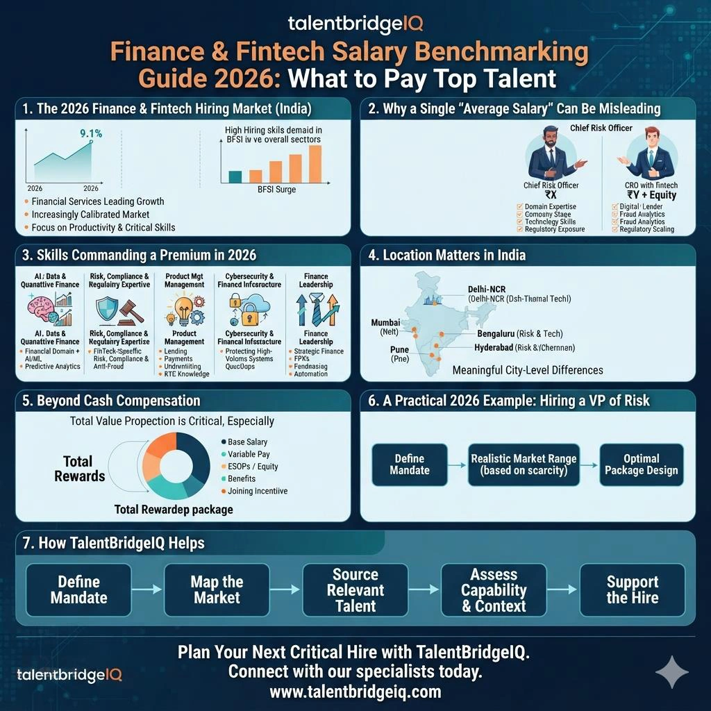 Finance & Fintech Salary Benchmarking Guide 2026 Infographic